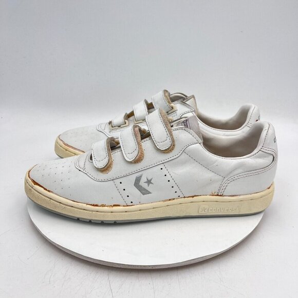 Vintage Converse One Star Men Size 12 White Gray Hook And Loop Casual Shoes - Picture 1 of 13